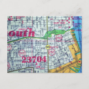 Portsmouth, VA Vintage Karte