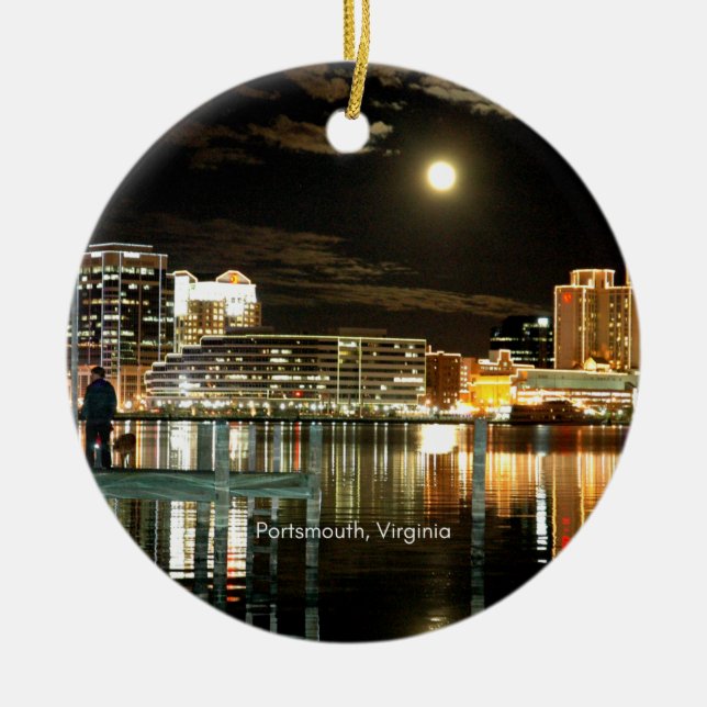 Portsmouth, Virginia City Foto Keramik Ornament (Vorne)