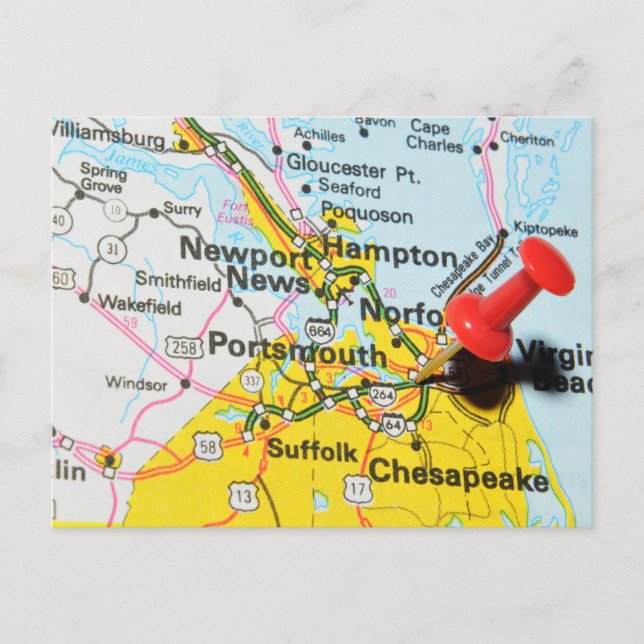 Portsmouth, Virginia Postkarte (Vorderseite)