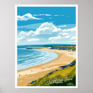 Portstewart Strand Irland Reiseillustration Poster