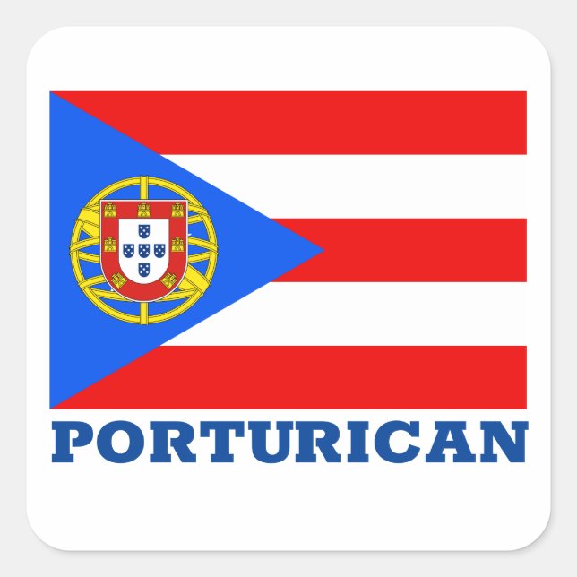 Portu-Rico Quadratischer Aufkleber (Vorderseite)