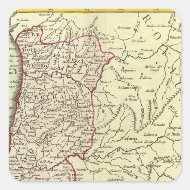 Portugal 3 quadratischer aufkleber (Vorderseite)