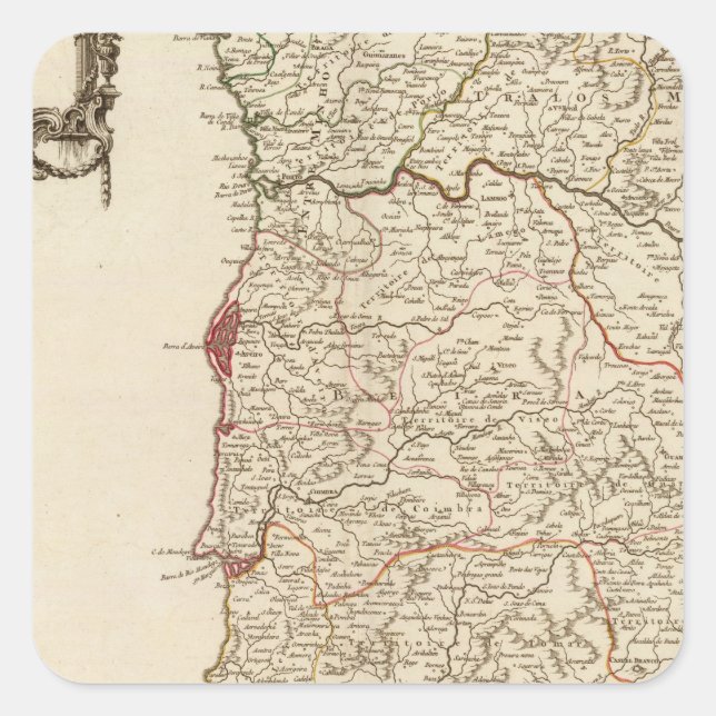 Portugal 6 quadratischer aufkleber (Vorderseite)