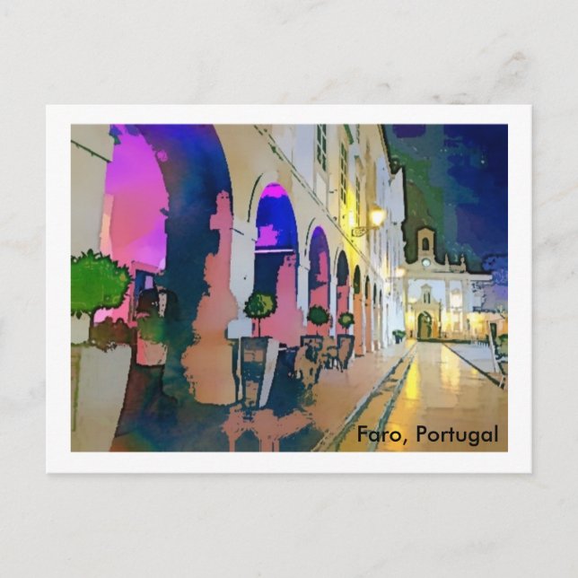 Portugal-Arco da Vila, Faro Postkarte (Vorderseite)