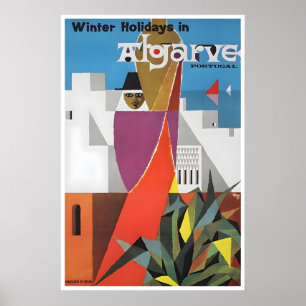 Portugal Art Algarve Reiseplakat Vintage-Druck Poster