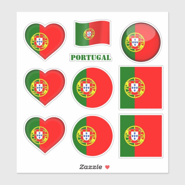 Portugal Aufkleber und portugiesische Flagge, Herz (Blatt)