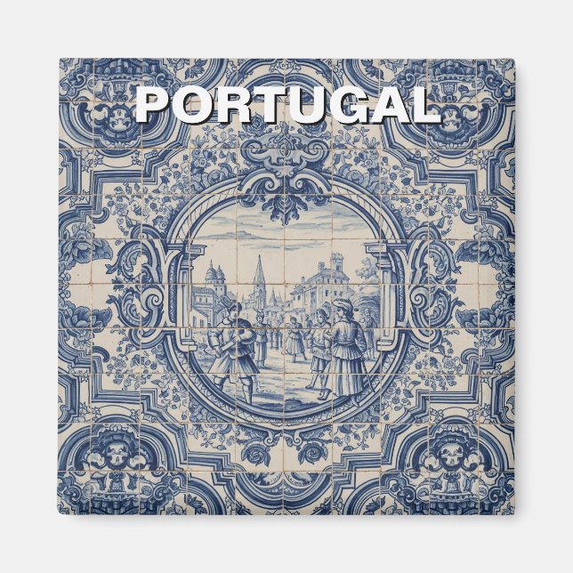 Portugal Azulejo Fliesen Magnet (Vorne)