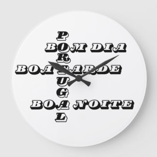 Portugal Bom Dia Boa Tarde Boa Noite Große Wanduhr