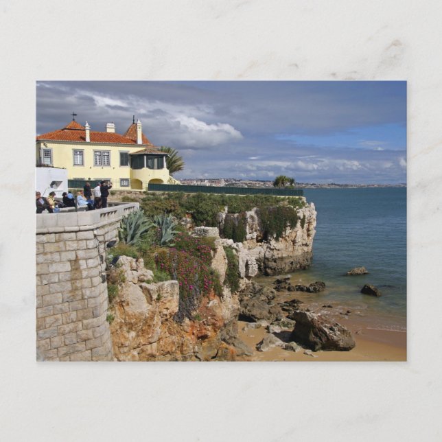 Portugal, Cascais. Praia da Rainha, ein Strand in  Postkarte (Vorderseite)