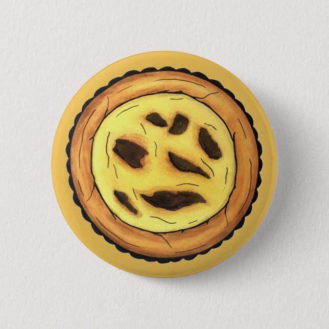 Portugal Custard Egg Tart Pastel Pastéis de Nata Button (Vorderseite)