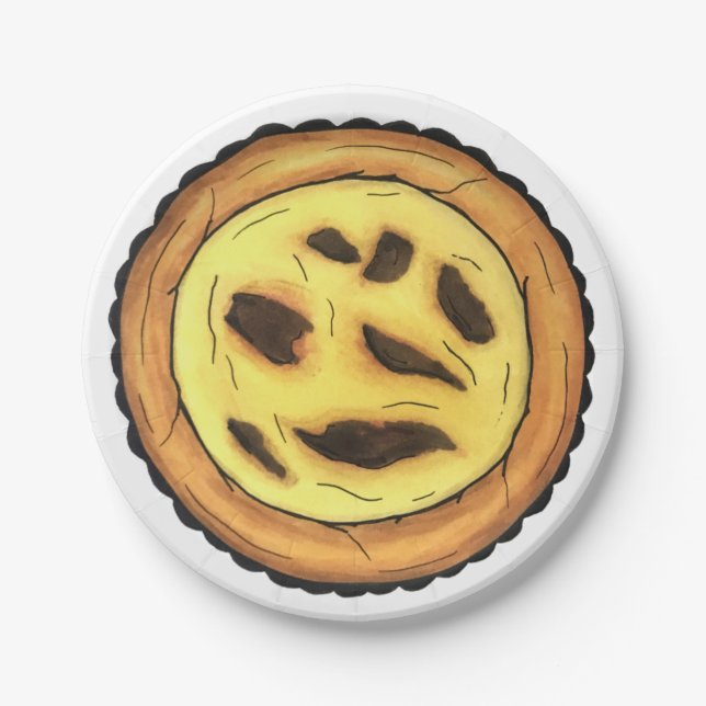 Portugal Custard Egg Tart Pastel Pastéis de Nata Pappteller (Vorderseite)