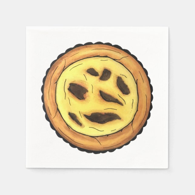 Portugal Custard Egg Tart Pastel Pastéis de Nata Serviette (Vorderseite)