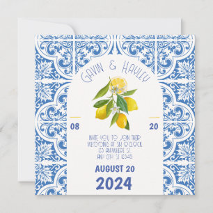 Portugal Einladung zur Hochzeit   Blaue Fliesen