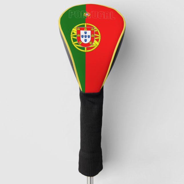 Portugal: Eintragungsflagge Rotes Grünes gestriche Golf Headcover (Vorderseite)