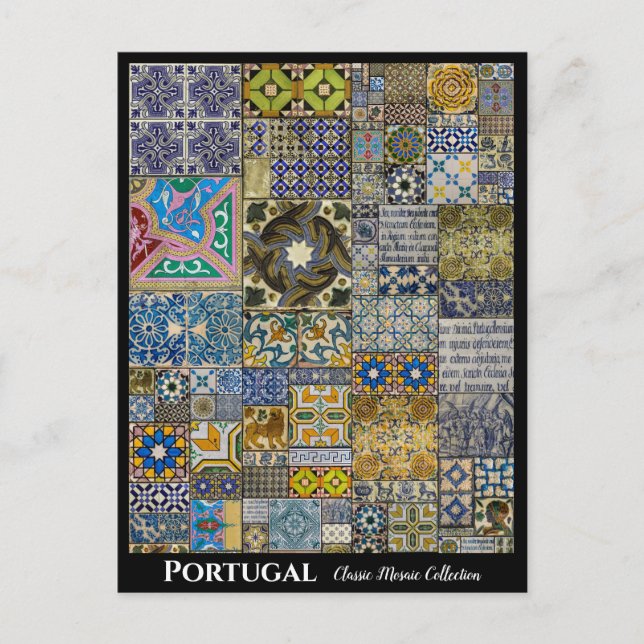 Portugal Farbenfrohe Mosaike Postkarte (Vorderseite)