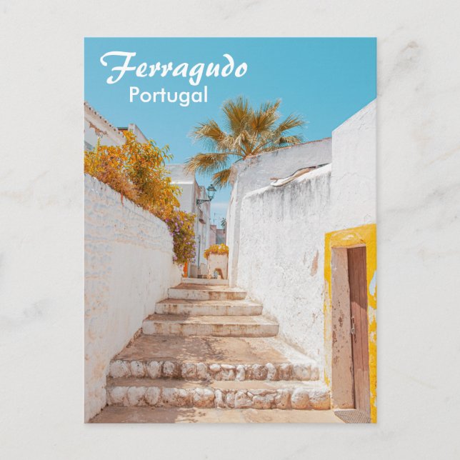 Portugal Ferragudo in der Algarve Alte Treppen Postkarte (Vorderseite)