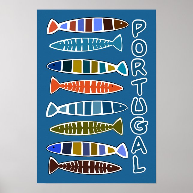 PORTUGAL Fish Pattern Plakat (Vorne)