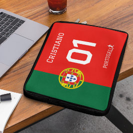 Portugal Flag Custom Team Name & Number Laptopschutzhülle