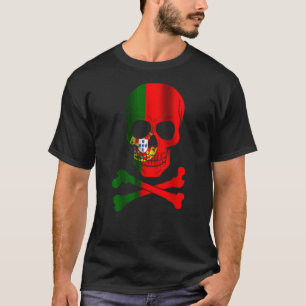 Portugal Flag Design Skull Flag Portugal T-Shirt