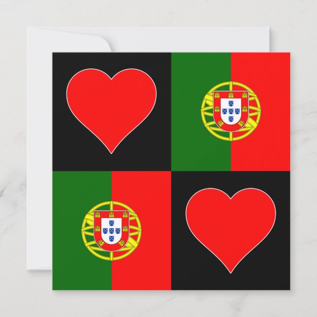 Portugal Flag Herz Patriotic Portugal Gruß Karte (Vorderseite)