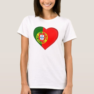 Portugal Flag Herzform T-Shirt