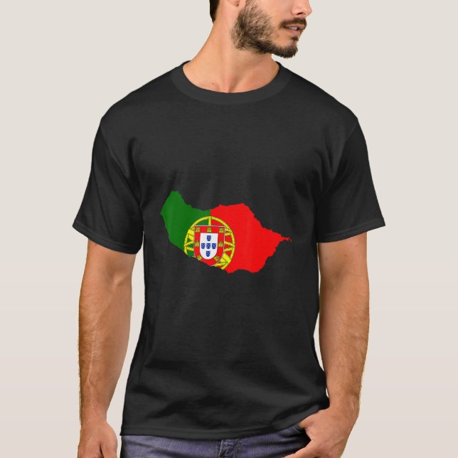 Portugal Flag im Madeira outline Madeira T-Shirt (Vorderseite)