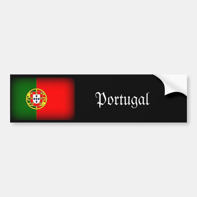 Portugal Flag Schwarzer Rand Autoaufkleber (Vorne)