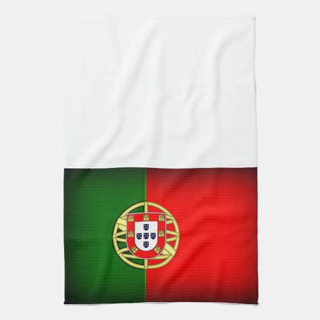 Portugal Flag Schwarzer Rand Handtuch (Vertikal)