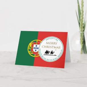 PORTUGAL FLAG Three Wise Men CHRISTMAS Feiertagskarte