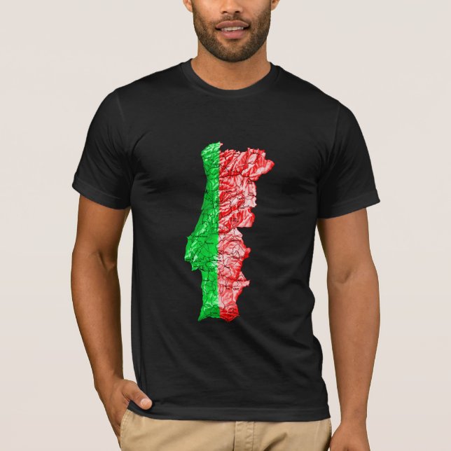 Portugal Flagcolor Map T - Shirt (Vorderseite)
