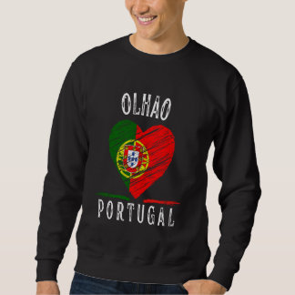 Portugal-Flagge Herz Olhão Stadt Sweatshirt