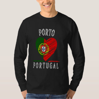 Portugal-Flagge Herz Porto Stadt T-Shirt