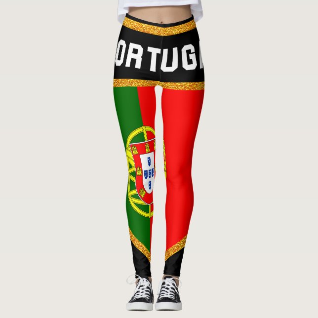 Portugal-Flagge Leggings (Vorderseite)