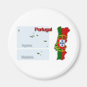 Portugal-Flagge Map_2 Magnet