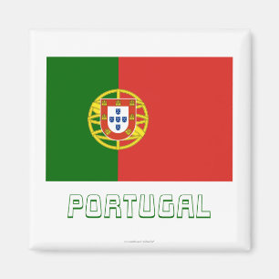 Portugal-Flagge mit Namen Magnet