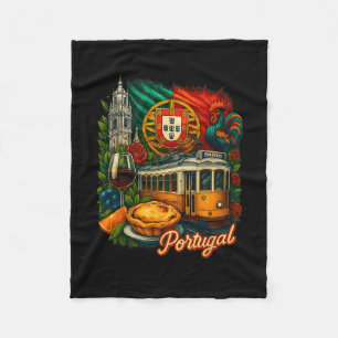 Portugal-Flagge Portugal-Reise Portugiesischer Hah Fleecedecke