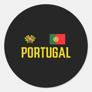 Portugal Flagge Portugiesischer Fußball Fan Männer Runder Aufkleber