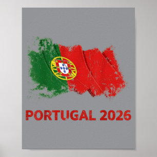Portugal Flagge Portugiesischer Fußball Soccer Wel Poster
