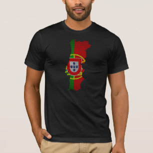 Portugal - Flagge und Karte für Stahlrohre T-Shirt