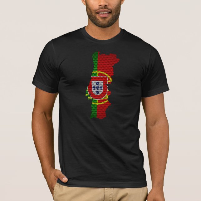 Portugal - Flagge und Karte für Stahlrohre T-Shirt (Vorderseite)