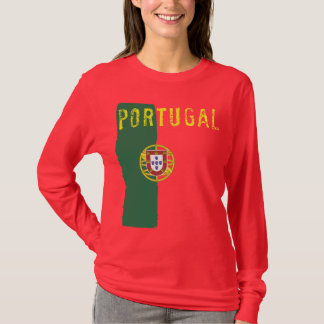 Portugal-Flaggen-Damen-lange Hülse T-Shirt