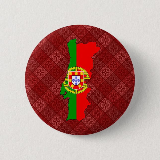 Portugal-Flaggen-Karte Größengleich Button (Vorderseite)