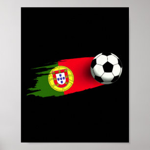 Portugal Flaggen Trikot Portugiesische Fußballmann Poster