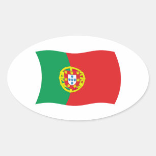Portugal Flaggenaufkleber Ovaler Aufkleber