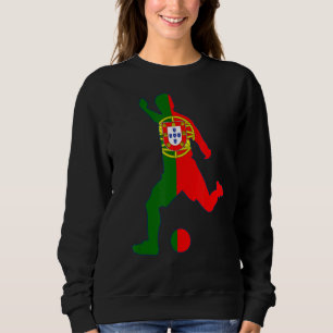 Portugal Flaggenfußballspieler Portugiesischer Fuß Sweatshirt