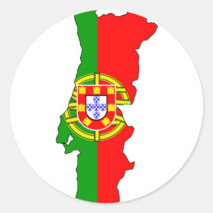 Portugal-Flaggenkarte Runder Aufkleber