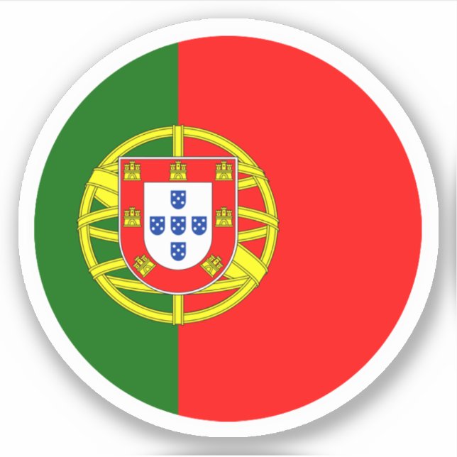 Portugal Flaggenrundkleber Aufkleber (Vorderseite)