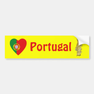Portugal Flaggenschwerpunkt + Karte Autoaufkleber