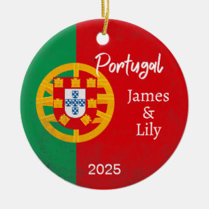 Portugal - Flaggenverzierung, Personalisiertes Por Keramik Ornament