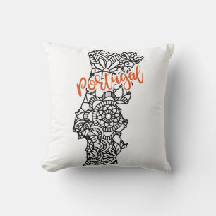 Portugal Florales Mandala-Silhouette Kissen